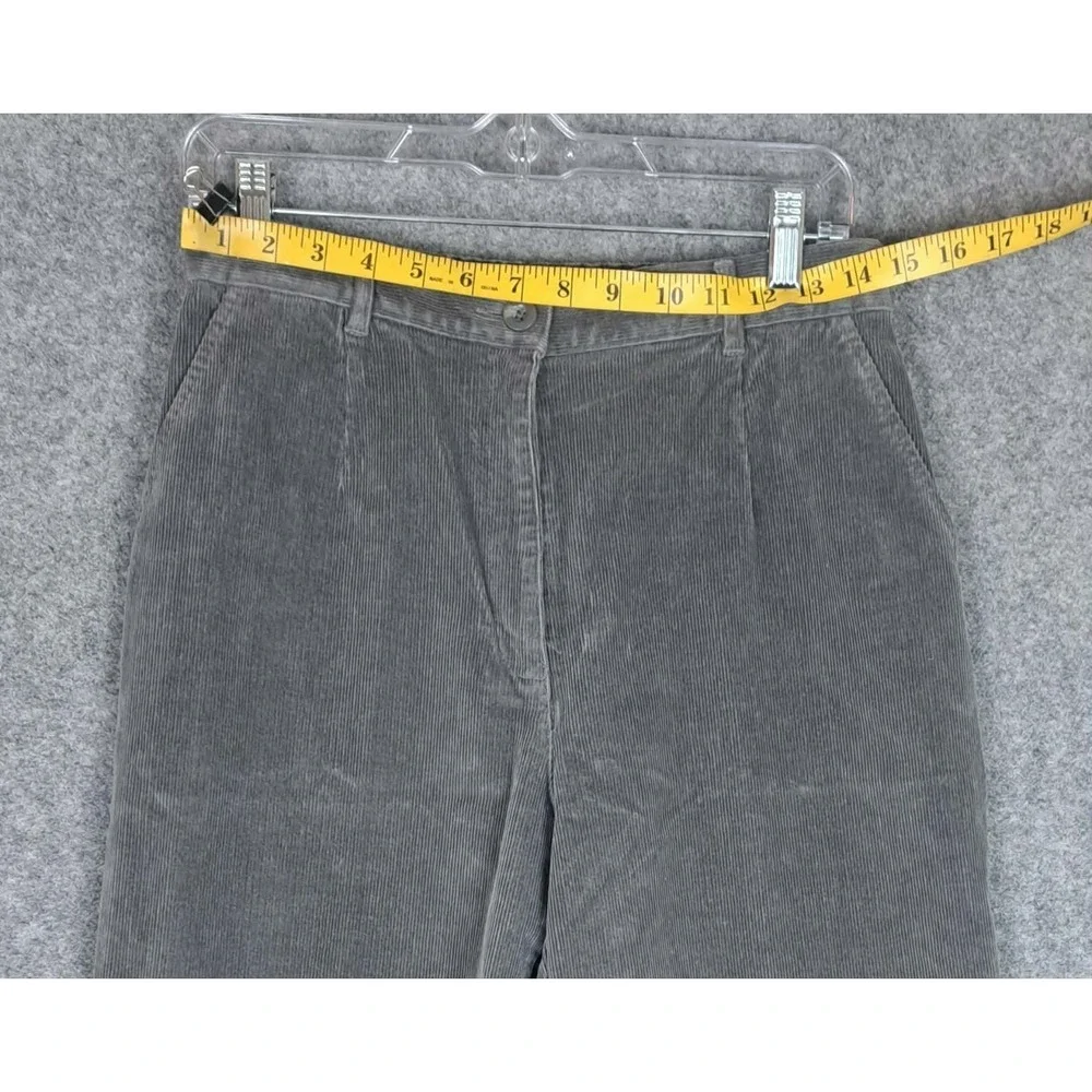 LL Bean Jeans Women  Size 12 Original Fit Straight Gray Stretch Corduroy‎ 28x28
